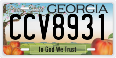 GA license plate CCV8931
