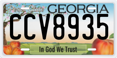 GA license plate CCV8935