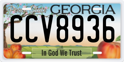 GA license plate CCV8936