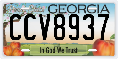 GA license plate CCV8937