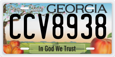 GA license plate CCV8938