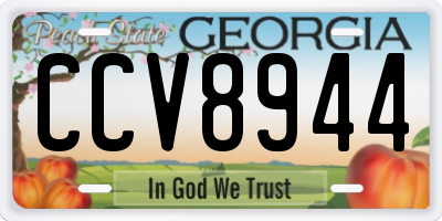 GA license plate CCV8944