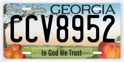 GA license plate CCV8952