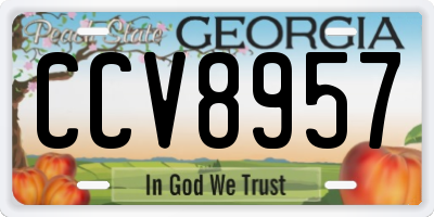 GA license plate CCV8957