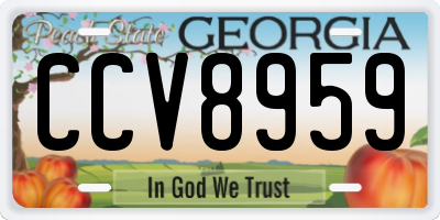 GA license plate CCV8959