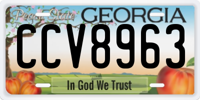 GA license plate CCV8963