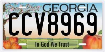 GA license plate CCV8969
