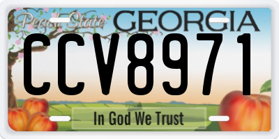 GA license plate CCV8971