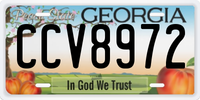 GA license plate CCV8972