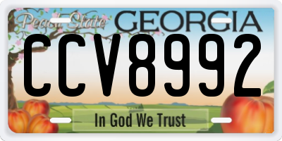 GA license plate CCV8992