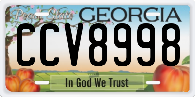 GA license plate CCV8998