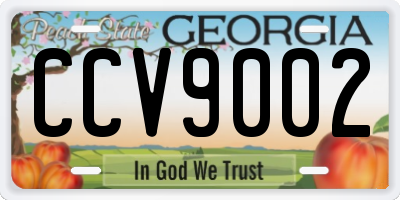 GA license plate CCV9002