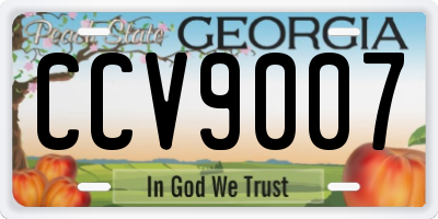 GA license plate CCV9007