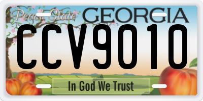 GA license plate CCV9010