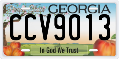 GA license plate CCV9013