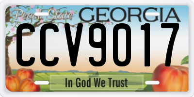 GA license plate CCV9017