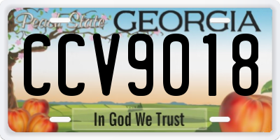 GA license plate CCV9018