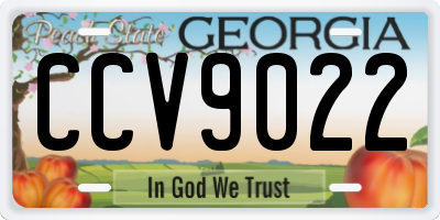 GA license plate CCV9022