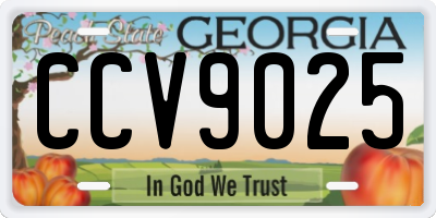 GA license plate CCV9025