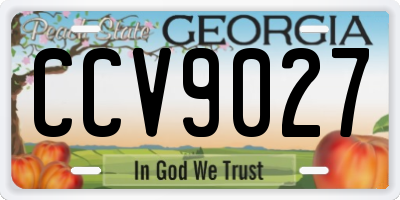 GA license plate CCV9027