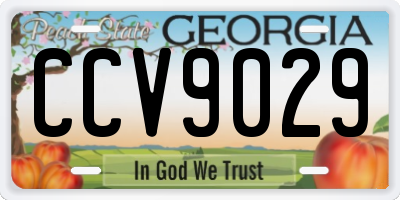 GA license plate CCV9029