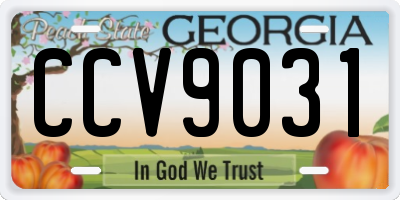 GA license plate CCV9031