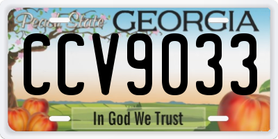 GA license plate CCV9033