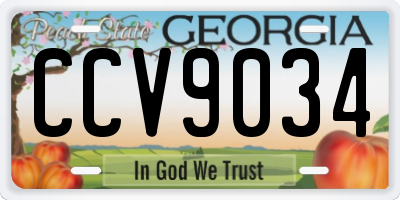GA license plate CCV9034