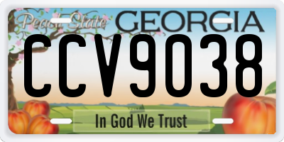 GA license plate CCV9038