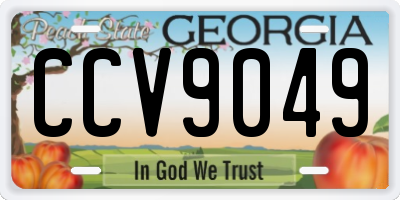 GA license plate CCV9049