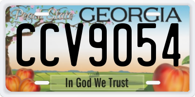 GA license plate CCV9054