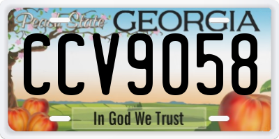 GA license plate CCV9058