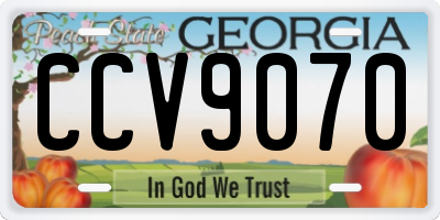 GA license plate CCV9070