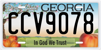 GA license plate CCV9078