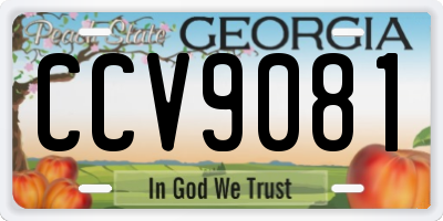 GA license plate CCV9081