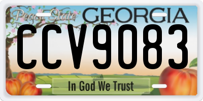GA license plate CCV9083