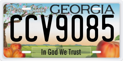 GA license plate CCV9085