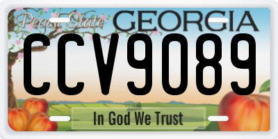 GA license plate CCV9089