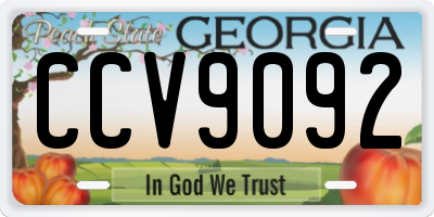 GA license plate CCV9092