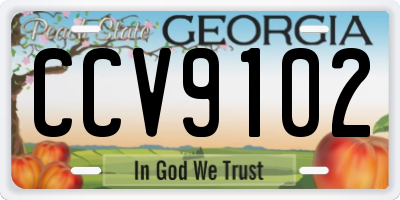 GA license plate CCV9102