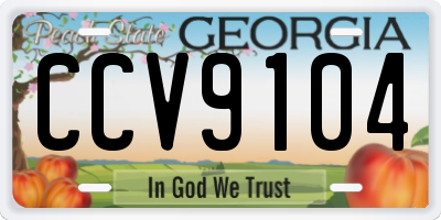 GA license plate CCV9104