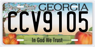 GA license plate CCV9105