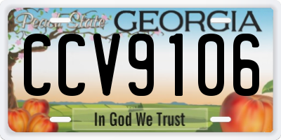 GA license plate CCV9106