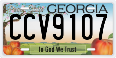 GA license plate CCV9107