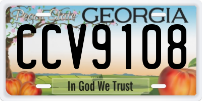 GA license plate CCV9108