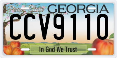 GA license plate CCV9110