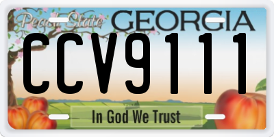 GA license plate CCV9111