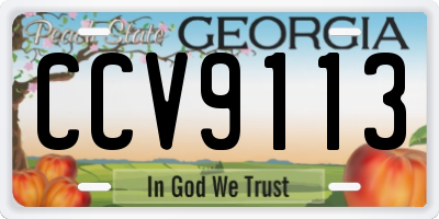 GA license plate CCV9113
