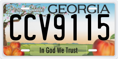 GA license plate CCV9115