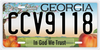 GA license plate CCV9118